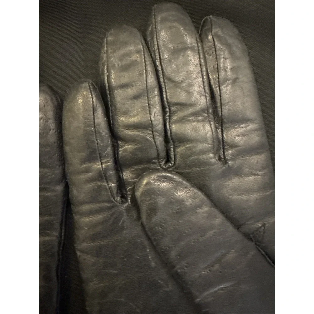 Fownes Women's Black Leather Gloves Size Medium 100% Acrylic Lining Philippines
